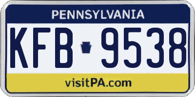 PA license plate KFB9538