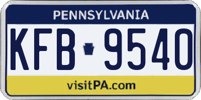 PA license plate KFB9540
