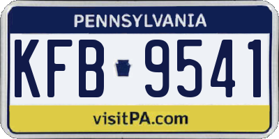 PA license plate KFB9541