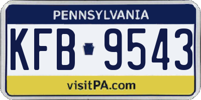 PA license plate KFB9543