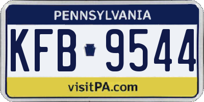 PA license plate KFB9544