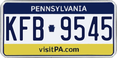 PA license plate KFB9545