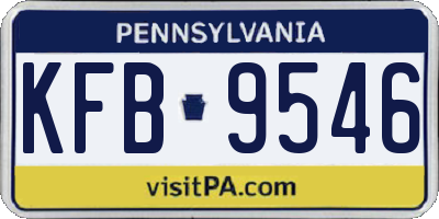 PA license plate KFB9546
