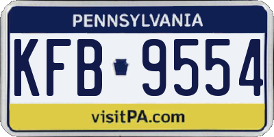 PA license plate KFB9554