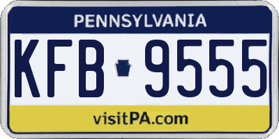 PA license plate KFB9555