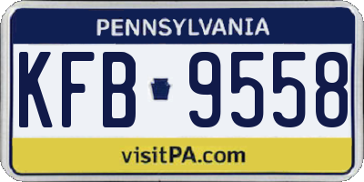 PA license plate KFB9558