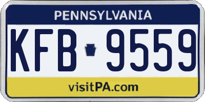 PA license plate KFB9559