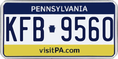 PA license plate KFB9560