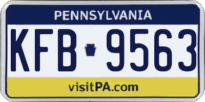PA license plate KFB9563