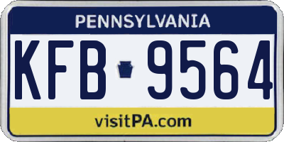 PA license plate KFB9564