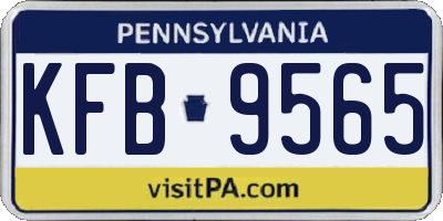 PA license plate KFB9565