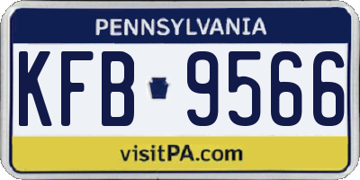 PA license plate KFB9566