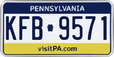 PA license plate KFB9571