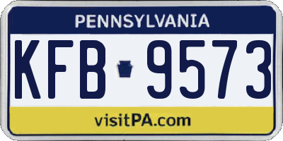 PA license plate KFB9573