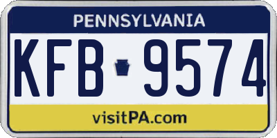 PA license plate KFB9574