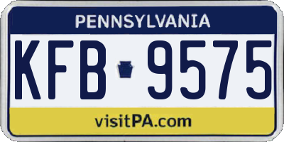 PA license plate KFB9575