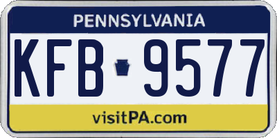 PA license plate KFB9577