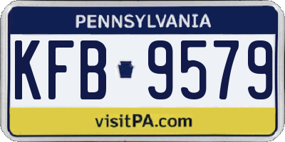 PA license plate KFB9579