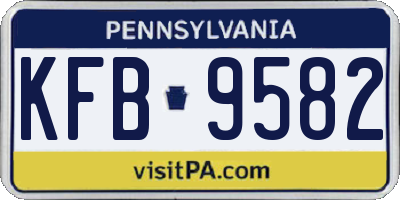 PA license plate KFB9582