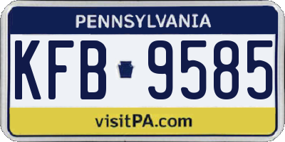 PA license plate KFB9585