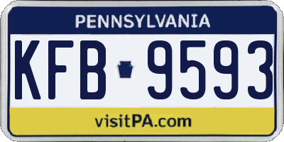 PA license plate KFB9593