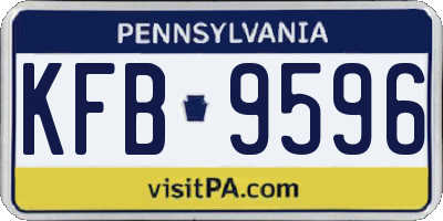 PA license plate KFB9596