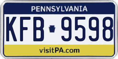 PA license plate KFB9598