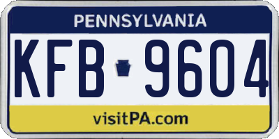 PA license plate KFB9604