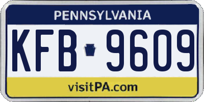 PA license plate KFB9609