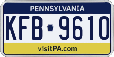 PA license plate KFB9610