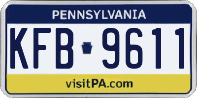 PA license plate KFB9611