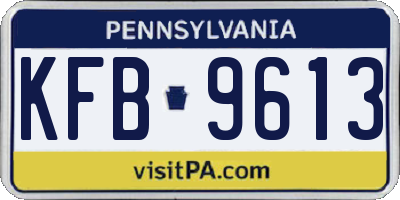 PA license plate KFB9613