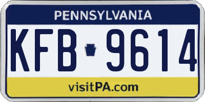 PA license plate KFB9614