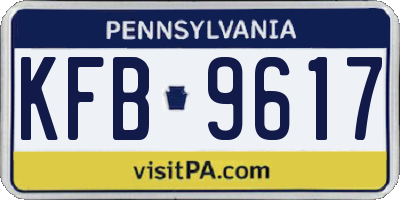 PA license plate KFB9617
