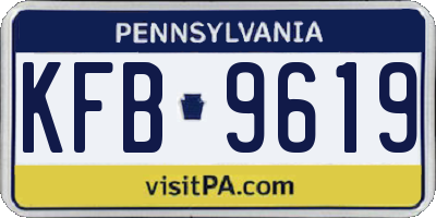 PA license plate KFB9619