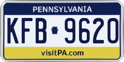 PA license plate KFB9620