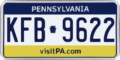 PA license plate KFB9622