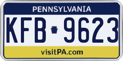 PA license plate KFB9623