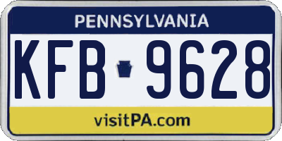 PA license plate KFB9628