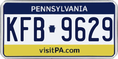 PA license plate KFB9629