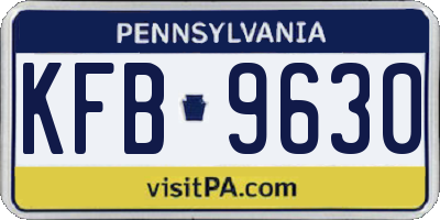 PA license plate KFB9630