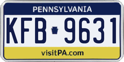 PA license plate KFB9631