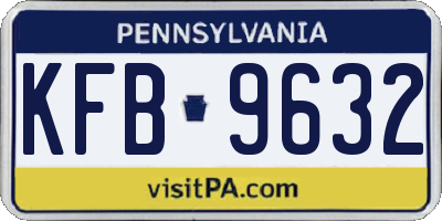 PA license plate KFB9632