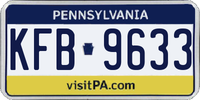 PA license plate KFB9633