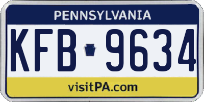 PA license plate KFB9634