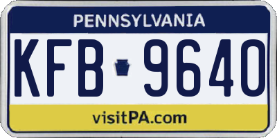 PA license plate KFB9640
