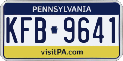 PA license plate KFB9641