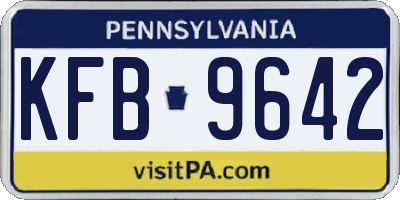 PA license plate KFB9642