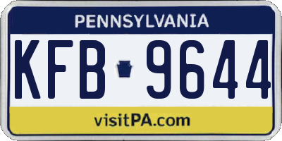 PA license plate KFB9644