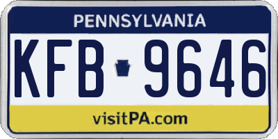 PA license plate KFB9646